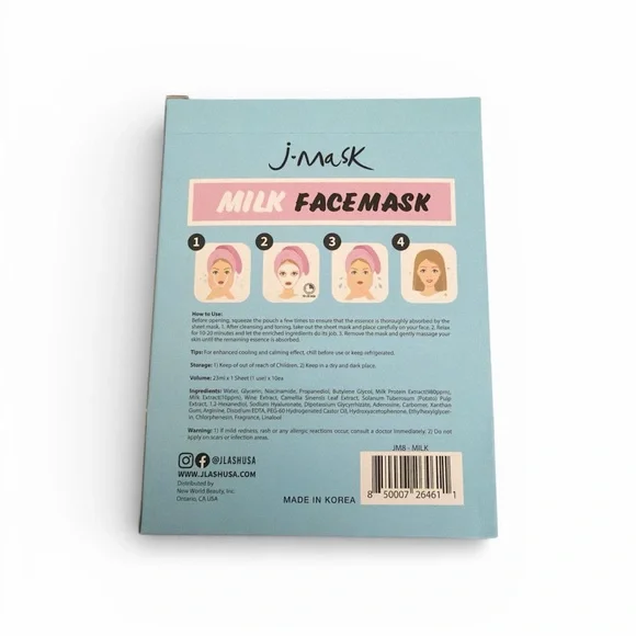 Korean Skincare Milk Face Mask 30 sheets - Picture 3 of 3